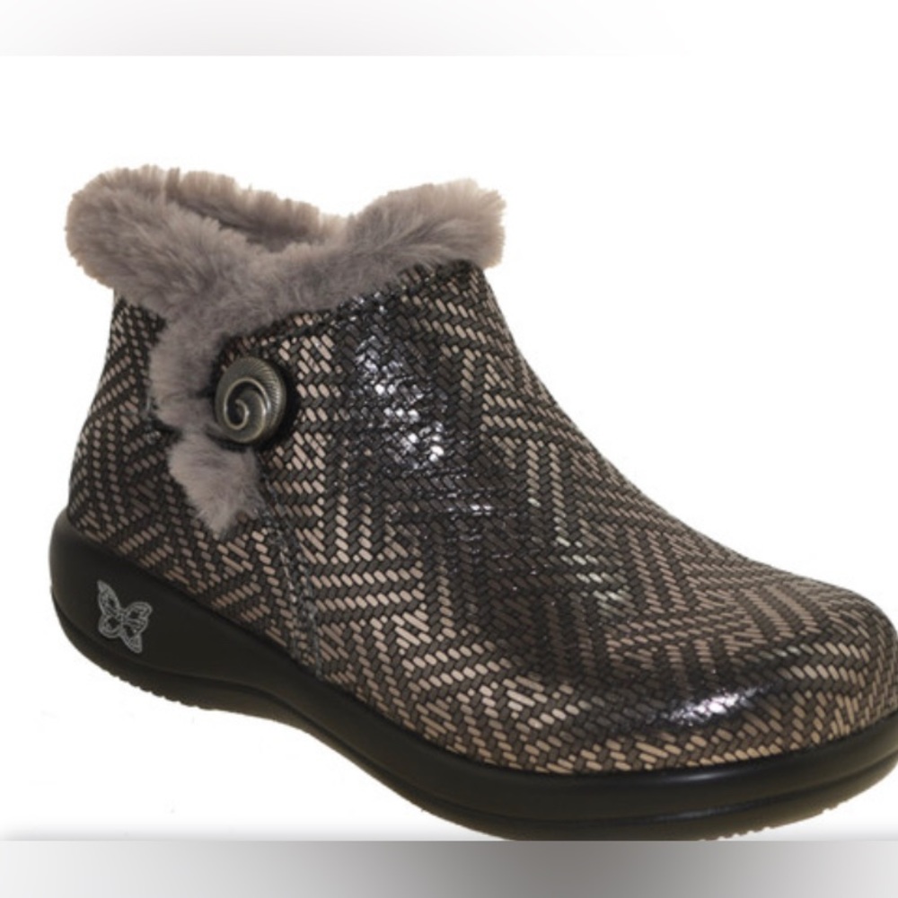 ALEGRIA Meri Pewter Dazzle Booties size 6 NWOT - Picture 1 of 9
